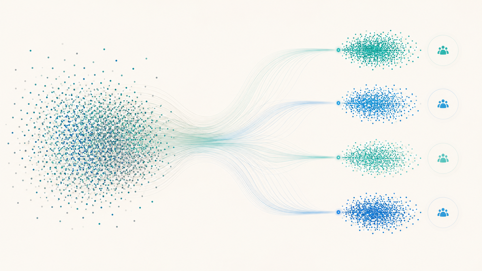 Audience segmentation — a large mover database sorted into precise cohorts